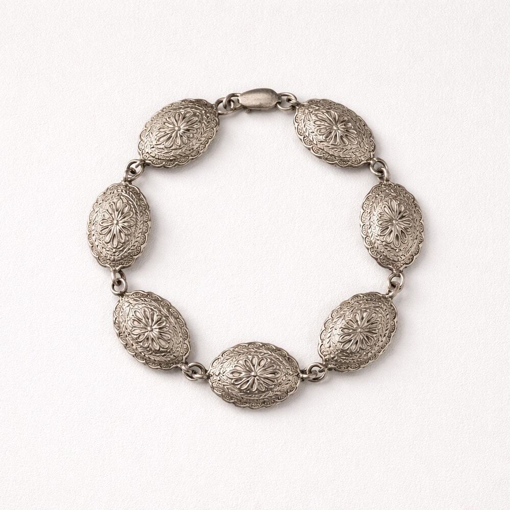 Vintage Morning Sun Sterling Silver 7" Concho  Bracelet 13g Hallmarked (M)